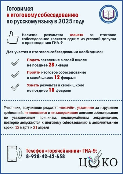 «Порядок проведения итогового собеседования и ОГЭ в 2025 году»..